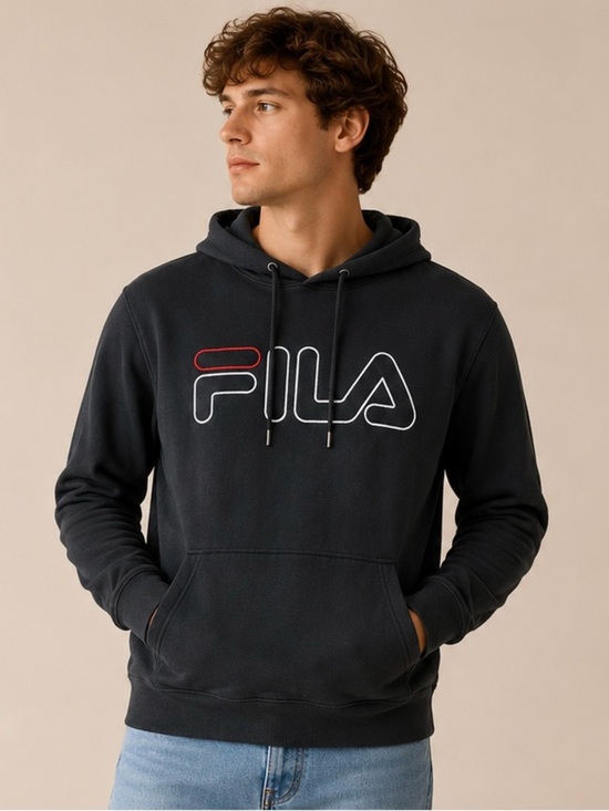 Fila Other - FILA Men’s Black Hoodie Sweatshirt Medium Embroidered Logo Pullover